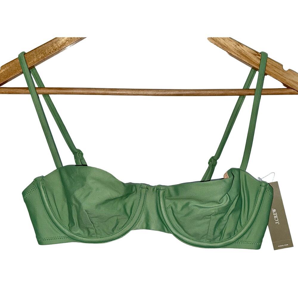 NWT NEW J. Crew Balconette Underwire Bikini Top BX612 Lime Green Womens Size 34B